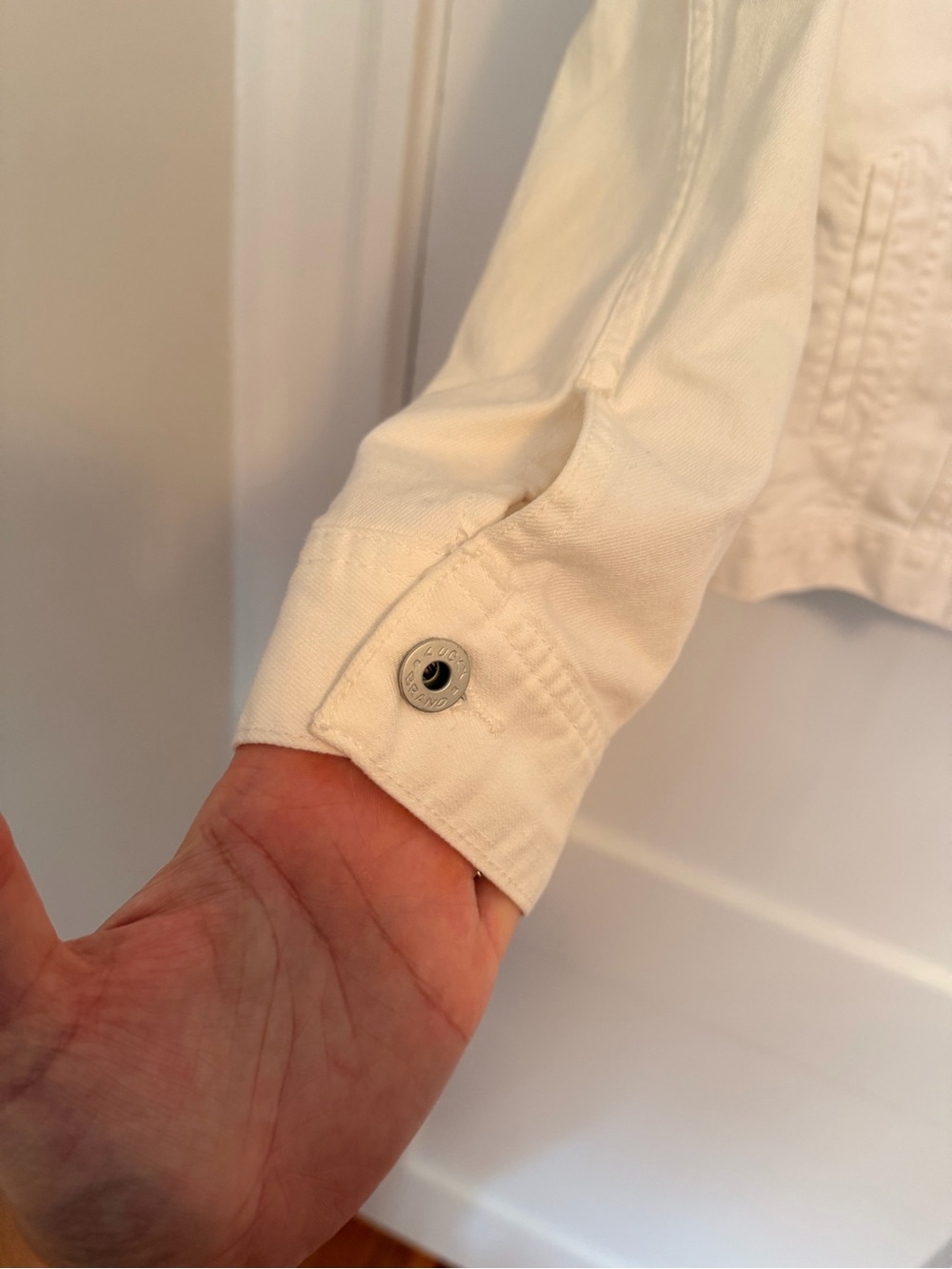 Lucky Brand White Denim Jacket | Women’s Medium | Classic Trucker - Picture 2 of 5